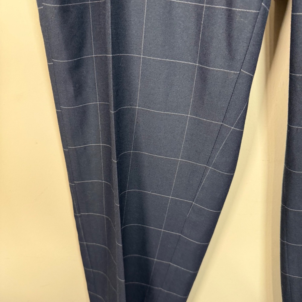 Banana Republic Avery Navy Windowpane Plaid Dress Pants Size 14 Office - Picture 4 of 8